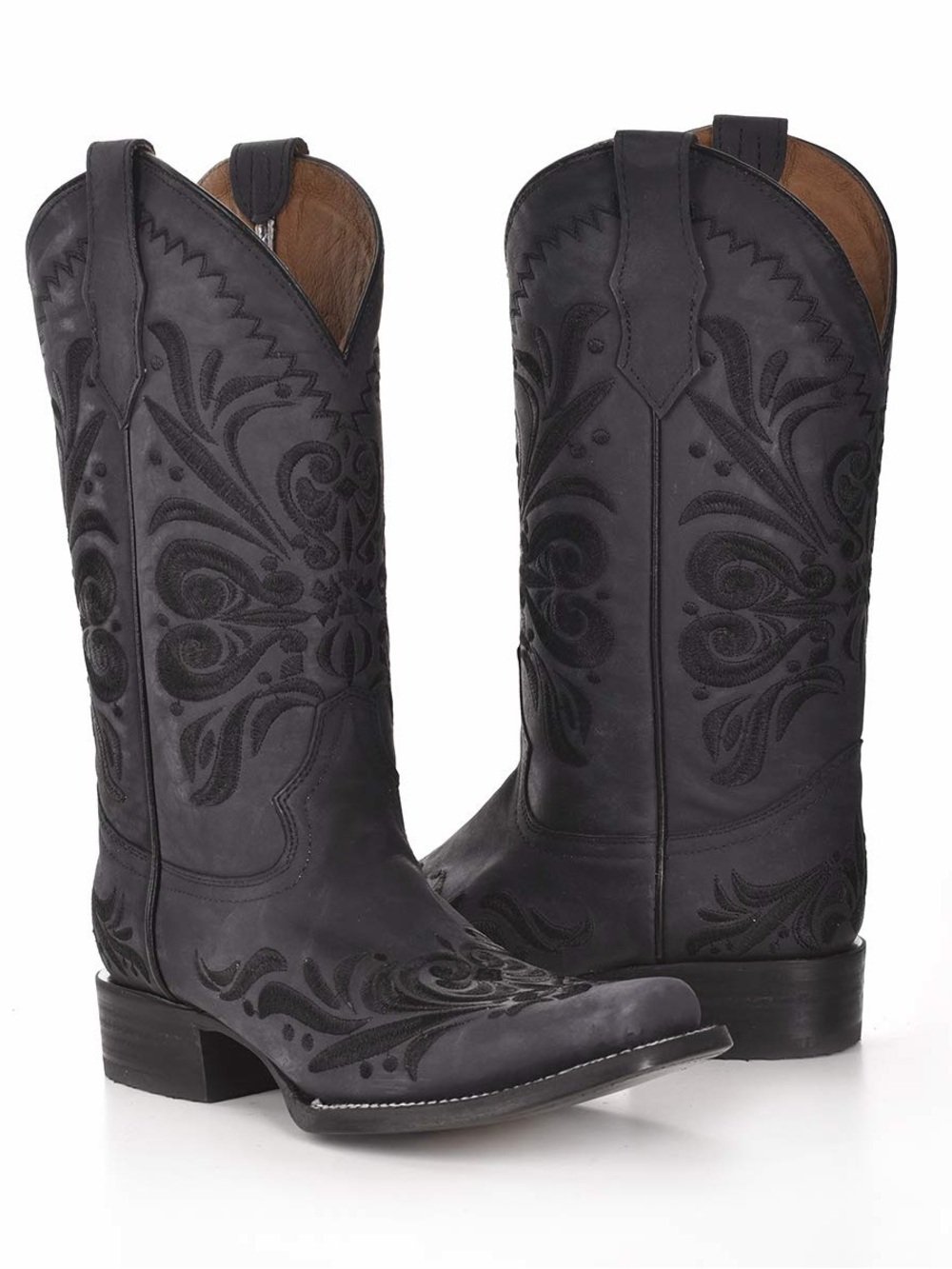 CORRAL Women's Western Boot Embroidery in Cowhide Leather Black